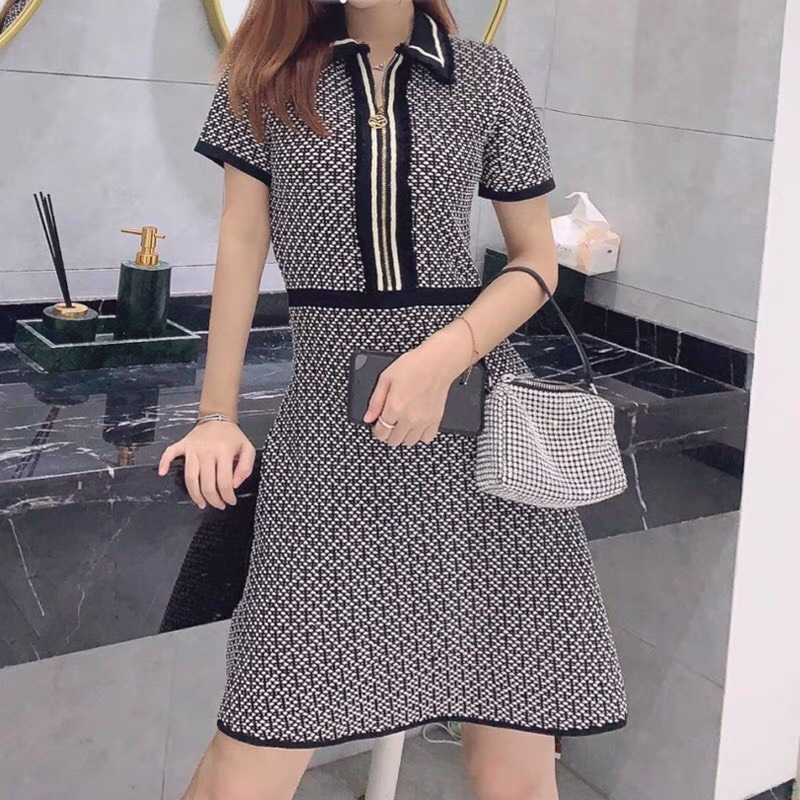 ĐẦM LEN CỔ KHÓA KÉO D127